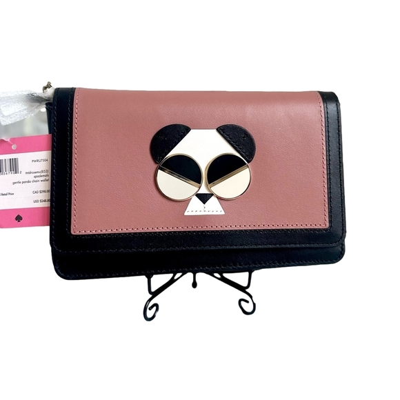 Kate Spade Gentle Panda Chain Crossbody Wallet Clutch NWT - Picture 5 of 9